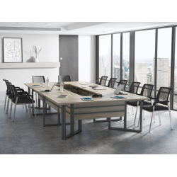 Krzesła Vienna (18 szt ) Stół konferencyjny 414x200cm Twist H18 na 18 osób